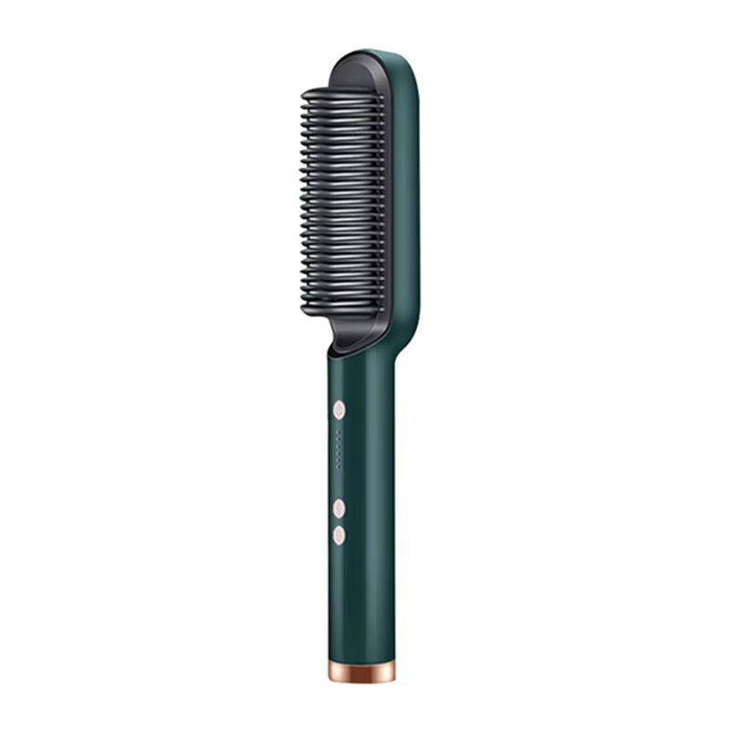 Hair Straightener Ceramic Hot Comb 2 in 1 Electric Straighten Hair Brush Negative Ion Fast Heating Styling Tool 